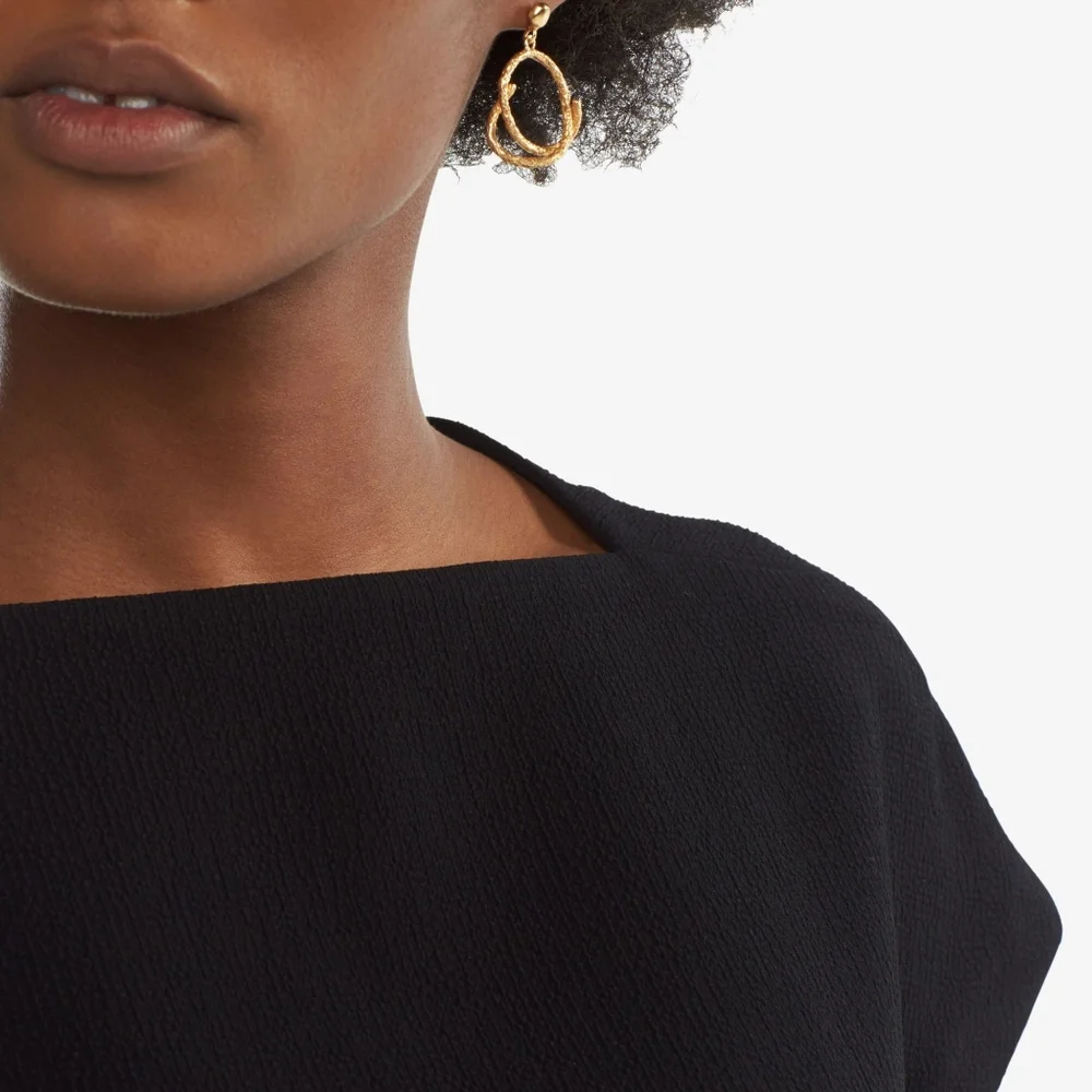 Luxury Sophisticated Officewear MM LaFleur McDonough Top Staccato Black Small - Picture 3 of 5